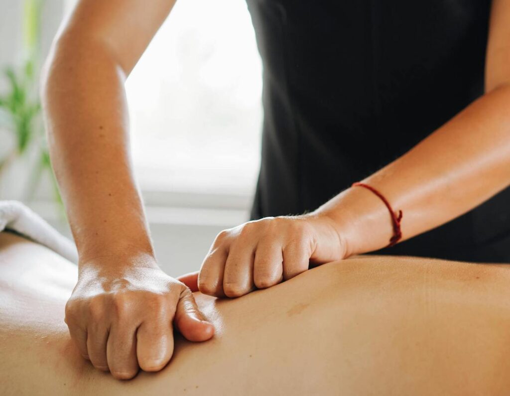 Massaging with knuckles