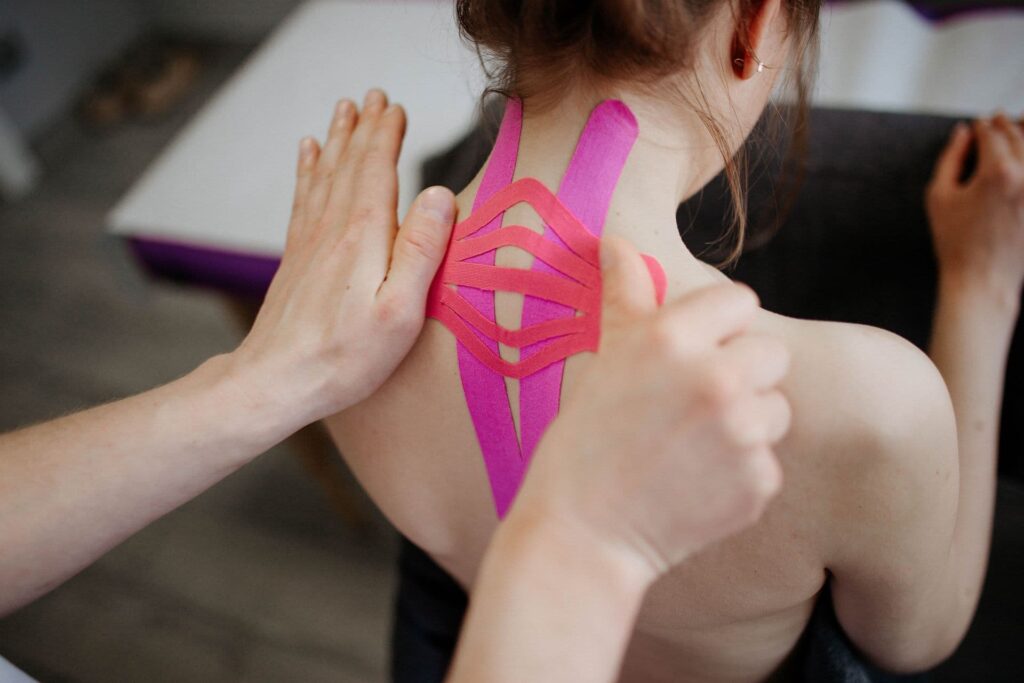 Kinesio tape on neck